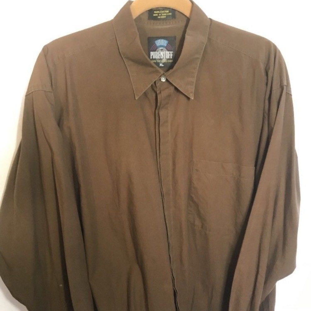 Pure Stuff Men's Long Sleeve Shirt Brown
